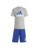 Adidas Essentials Logo Tee and Short Set - GREY/BLUE
