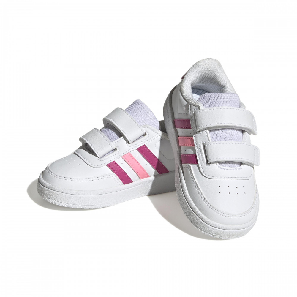 Adidas Breaknet Lifestyle Court Two-Strap Hook-and-Loop Shoes - WHITE