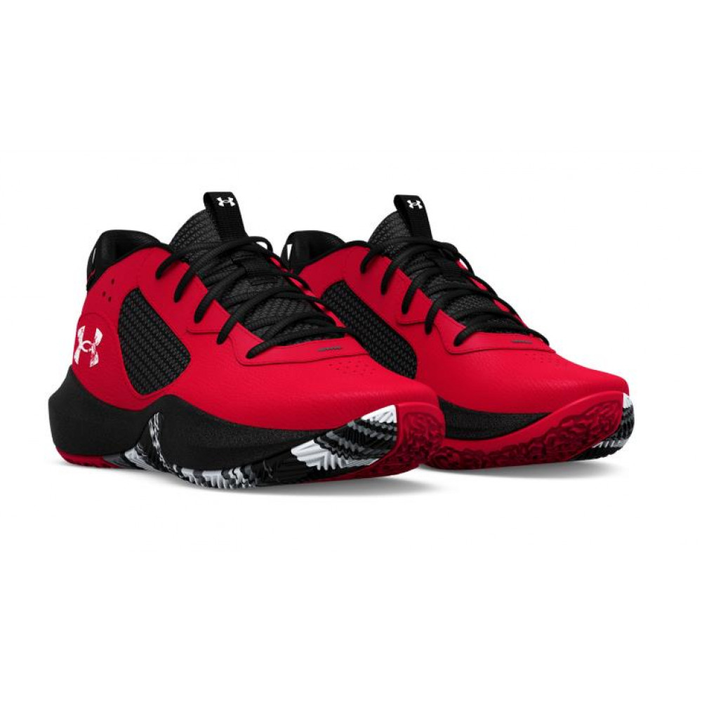 Under Armour Pre-School Lockdown 6 Basketball Shoes - BLACK/RED