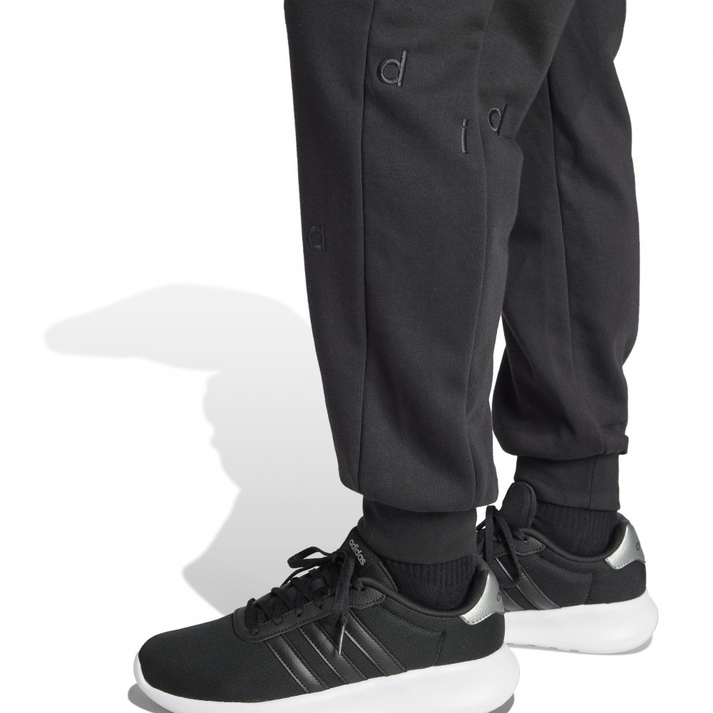 Adidas Embroidered French Terry Loose Pants - BLACK