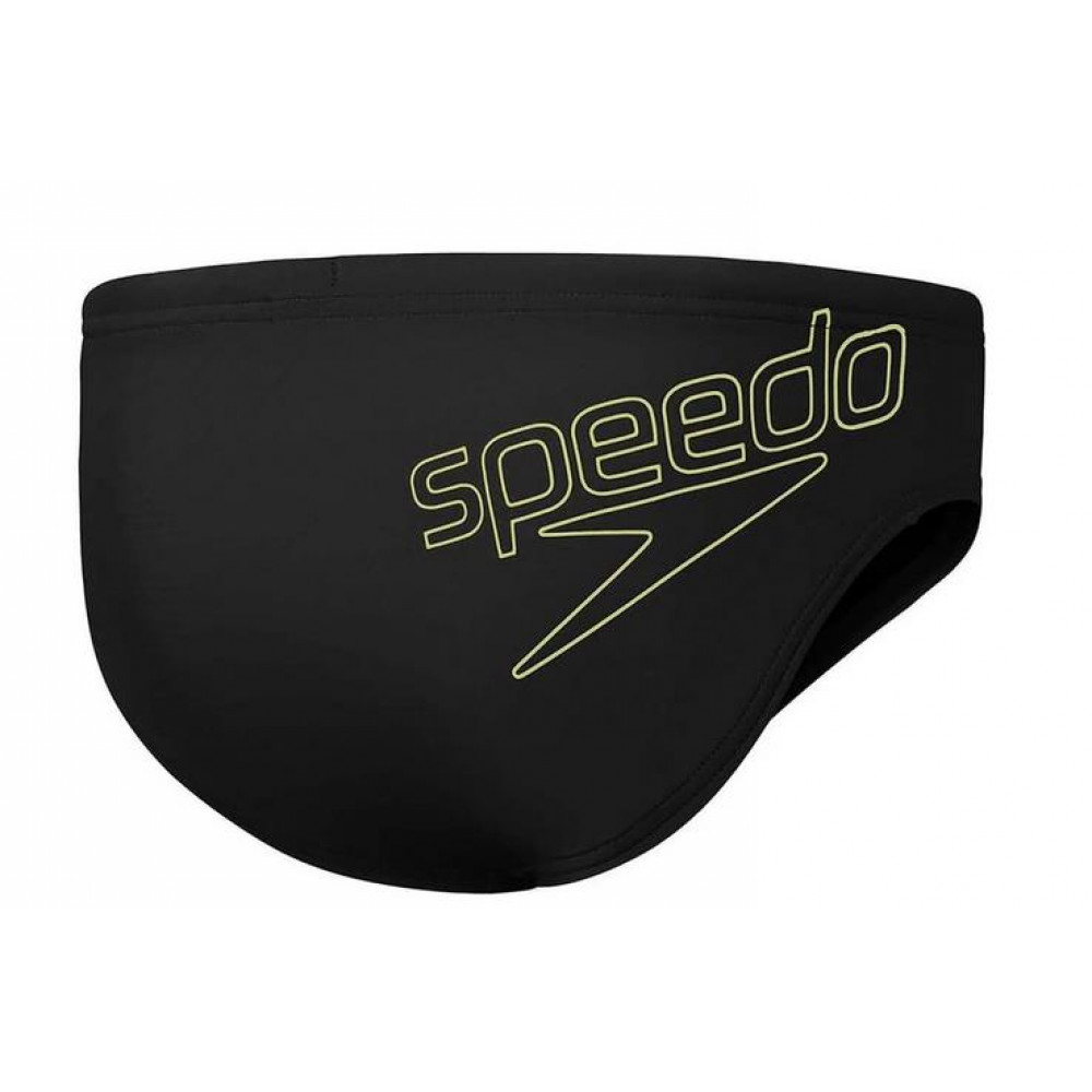 Speedo Boys 6.5cm Logo Brief - Black/Lemon Dr